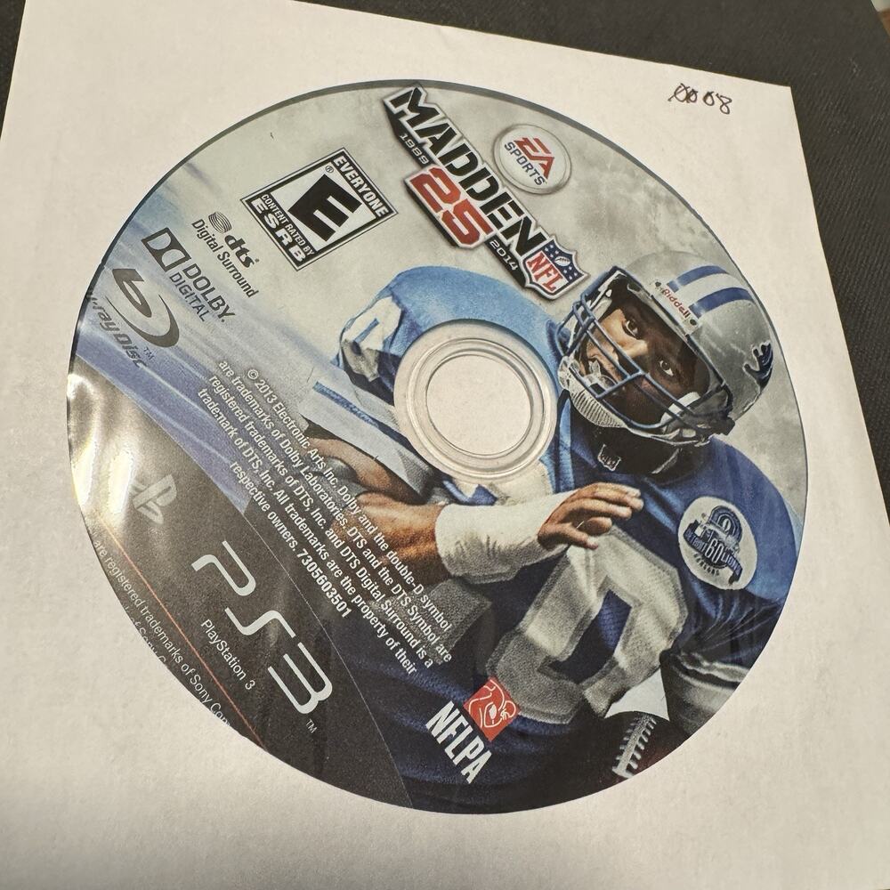 Madden NFL 25 2013 PS3 (Playstation 3) DISC ONLY Football Game 1989-2014
